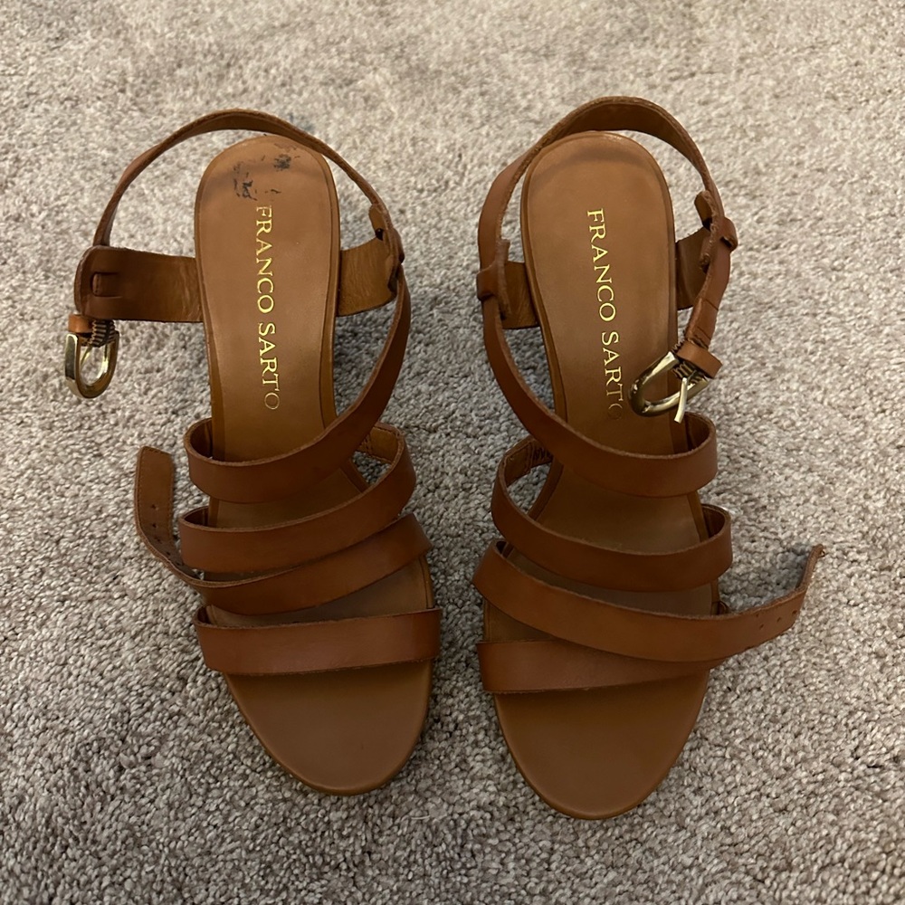 Franco Sarto heels size 6 cognac